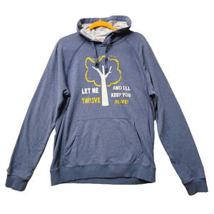 Long sleeve hoodie light blue L adjustable hood